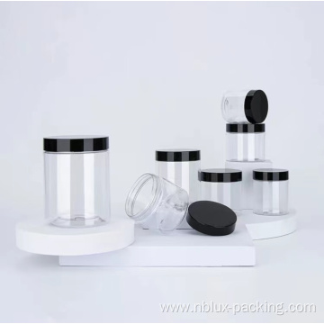 Empty Clear Plastic Cosmetic Jar With Lid